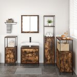 Ensemble de meubles de salle de bain 5 pièces en chêne fumé en bois d'ingénierie
