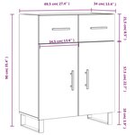 vidaXL Buffet chêne fumé 69 5x34x90 cm bois d'ingénierie