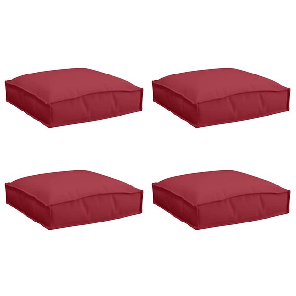 vidaXL Coussin pour assise de palette 4 Pièces Bordeaux 40 x 40 x 8 cm