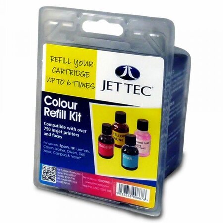 Pack de recharge jettec pour cartouches d'encre (3 couleurs)
