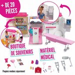 Barbie véhicule médical transformable en hôpital avec accessoires  sons et lumieres