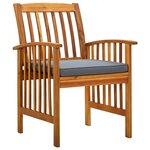 vidaXL Chaises à manger de jardin lot de 2 et coussins acacia massif