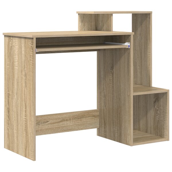 vidaXL Bureau en chêne de Sonoma Chêne de Sonoma MDF avec placage en chêne