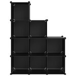 vidaXL Cubes de rangement 9 Pièces Noir PP