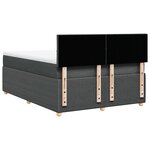 vidaXL Sommier à lattes de lit avec matelas Gris foncé 140x200cm Tissu
