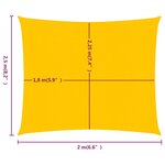 vidaXL Voile d'ombrage 160 g/m² rectangulaire jaune 2x2 5 m PEHD