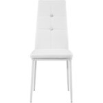 Lot de 6 chaises siège de salon cuisine salle à manger design élégant avec brillant blanc 08_0000168