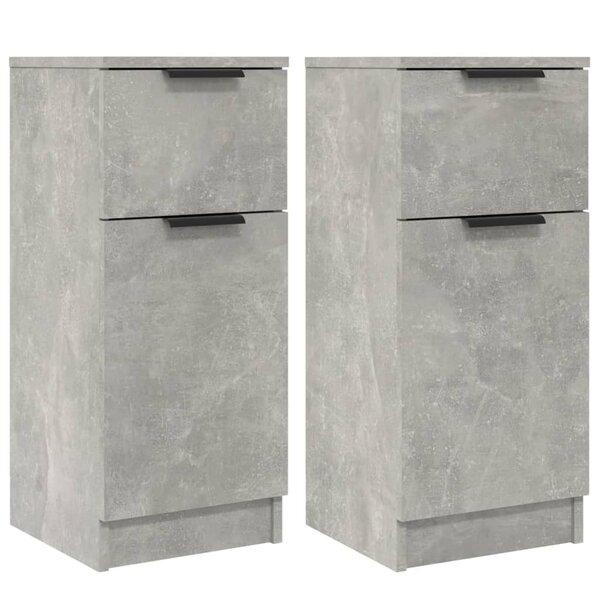vidaXL Buffets 2 Pièces Gris béton 30x30x70 cm Bois d'ingénierie