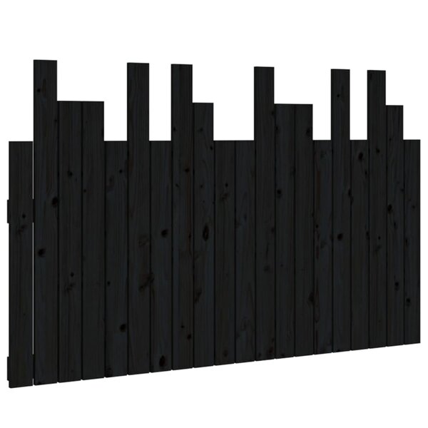 vidaXL Tête de lit murale Noir 127 5x3x80 cm Bois massif de pin