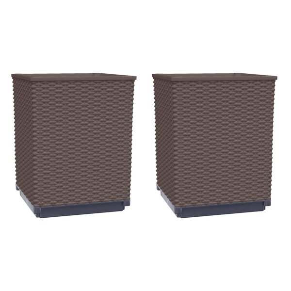 vidaXL Jardinières 2 Pièces marron 30x30x37 cm polypropylène
