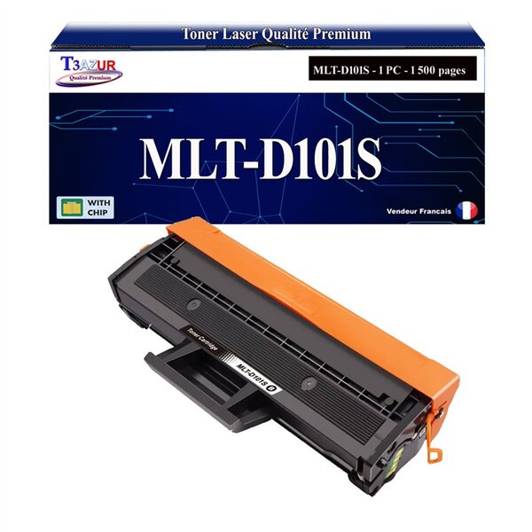 T3AZUR - Toner compatible avec Samsung MLT-D101S D101S pour Samsung ML-2160 ML-2162 ML-2164 ML-2164W ML-2165 ML-2165W ML-2168 SCX-3400 SCX-3400F SCX-3401 SCX-3405 SCX-3405F SCX-3405FW