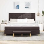 vidaXL Lit à ressorts avec matelas Marron foncé 200 x 200 cm tissu