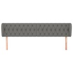 vidaXL Tête de lit avec oreilles Gris foncé 203x23x78/88 cm Tissu