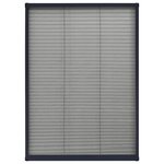 vidaXL Moustiquaire plissée pour fenêtre Aluminium Anthracite 80x120cm