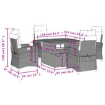 vidaXL Ensemble à manger de jardin coussins 5Pièces Noir Résine tressée