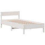 vidaXL Cadre de lit sans matelas blanc 90x190 cm bois de pin massif