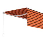 vidaXL Auvent manuel rétractable avec store 4 5x3 m Orange et marron
