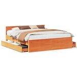 vidaXL Cadre de lit sans matelas avec tête de lit 200x200 cm bois pin