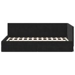 vidaXL Cadre de lit d'angle avec tête de lit Noir 100 x 200 cm Velours