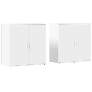vidaXL Buffets 2 Pièces blanc 79x38x80 cm bois d’ingénierie