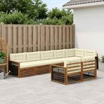 vidaXL Ensemble de canapés d'extérieur 8 Pièces Naturel et Crème