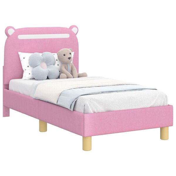 vidaXL Cadre de lit pour tout-petit avec tête de lit Rose 70 x 140 cm