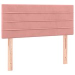 vidaXL Sommier à lattes de lit avec matelas et LED Rose 90x200 cm