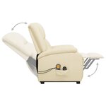 vidaXL Fauteuil de massage Crème Similicuir