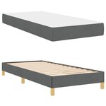 vidaXL Lit à ressorts avec matelas Gris foncé 90 x 200 cm tissu