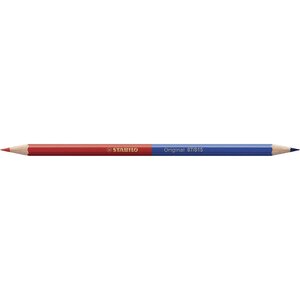 Crayon de couleur héxagonal original 87 mine 2 5 mm rouge et bleu x 12 stabilo