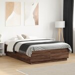 vidaXL Cadre de lit sans matelas chêne marron 120x190 cm