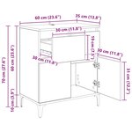 vidaXL Buffet Chêne artisanal 60 x 35 x 70 cm Bois d'ingénierie et fer