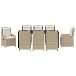 vidaXL Ensemble de salle à manger pour jardin 9 Pièces Beige polyrotin