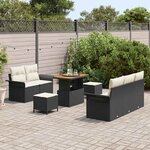vidaXL Ensemble de canapé de jardin 8 Pièces Noir polyrotin