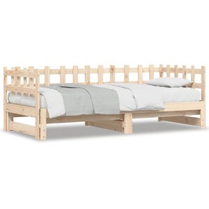 vidaXL Lit coulissant sans matelas 2x(90x200) cm Bois massif
