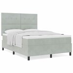 vidaXL Lit à ressorts avec matelas Gris clair 140 x 190 cm Velours