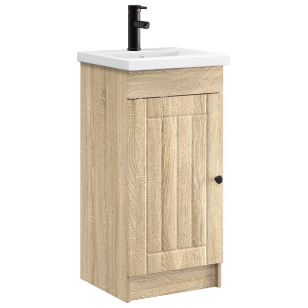 vidaXL Meuble de salle de bain avec évier Chêne Sonoma
