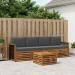 vidaXL Ensemble de canapés d'extérieur 5 Pièces Naturel et Anthracite