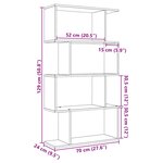 vidaXL Étagère séparatrice de pièce à 4 niveaux chêne fumé 70x24x129cm
