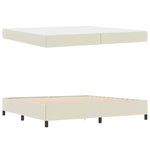 vidaXL Cadre de lit avec matelas Crème 200 x 200 cm Faux cuir