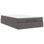 vidaXL Cadre de lit avec matelas Gris 120 x 200 cm Faux cuir