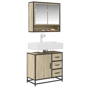 vidaXL Armoire lavabo de salle de bain chêne sonoma bois d'ingénierie