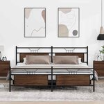 vidaXL Cadre de lit en métal sans matelas chêne marron 193x203 cm