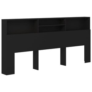 vidaXL Armoire de tête de lit Noir 220x19x103 5 cm