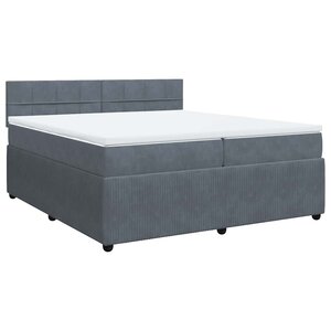 vidaXL Sommier à lattes de lit et matelas Gris foncé 200x200cm Velours