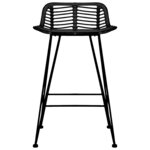 vidaXL Chaises de bar lot de 2 noir Rotin