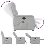 vidaXL Fauteuil de massage inclinable électrique gris nuage tissu
