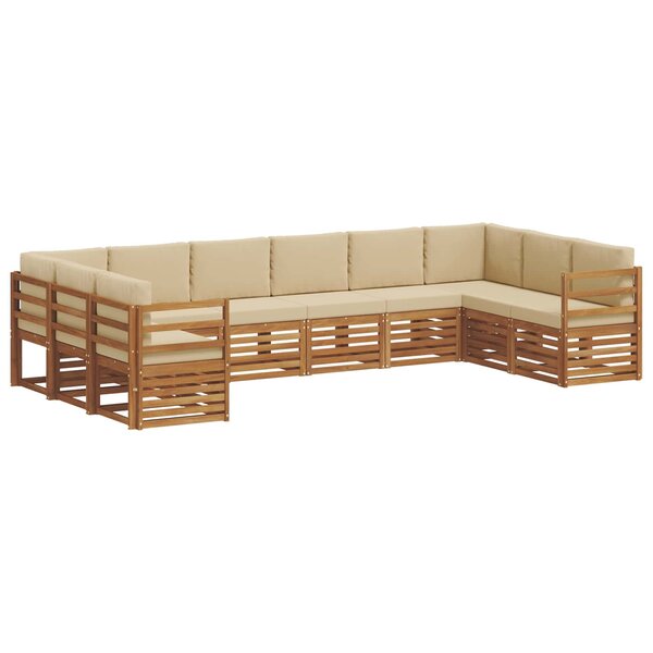 vidaXL Ensemble de canapé d'angle avec coussin 10 Pièces Naturel et Beige