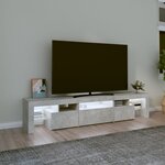 vidaXL Meuble TV avec lumières LED Gris béton 200x36 5x40 cm
