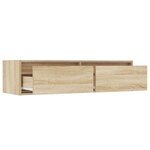 vidaXL Meuble TV avec lumières LED chêne sonoma 100X35 5x25 cm